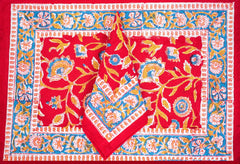 Royal Jaipur Harmony - hand block print premium cotton table cover + placemat napkin set