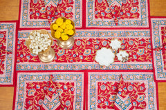 Royal Jaipur Harmony - hand block print premium cotton Table runner + placemat napkin set