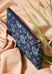 Sapphire HandBlock Print Fabric Multiutility Pouch