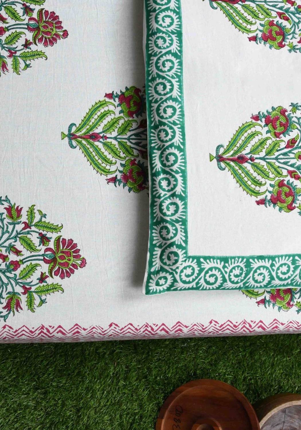 Sprucing Up Spring Premium Cotton Hand Block Print Bedsheet