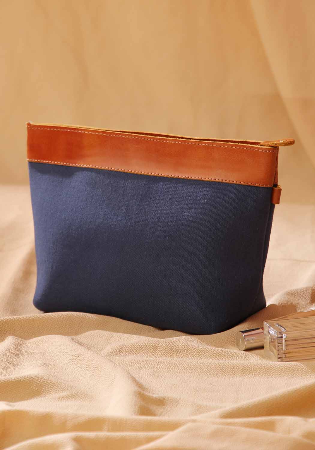 Sand Dust Canvas Fabric Travel Pouch