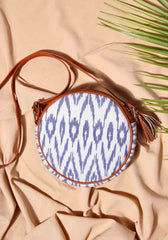 Blue & White Ikat Sling Bag