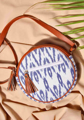 Blue & White Ikat Sling Bag