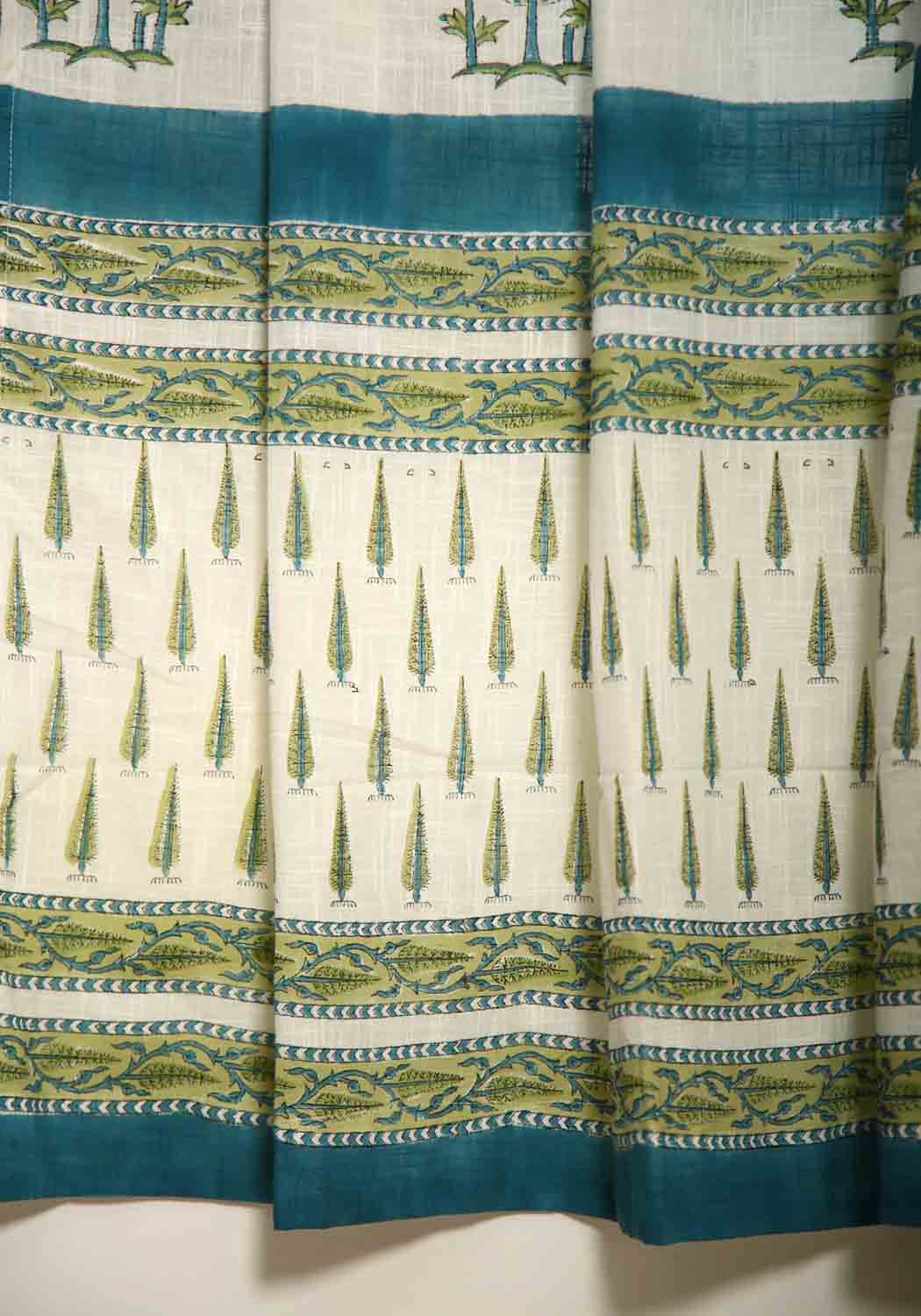Bluebell Hand Block Print Cotton Curtain