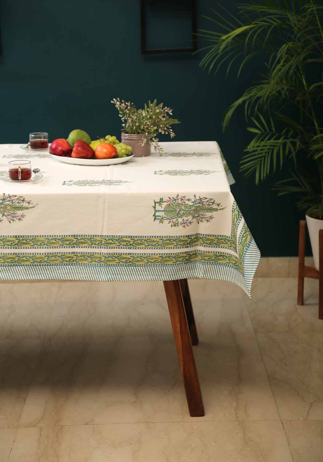 BlueBell Hand Block Print Cotton Table Cover