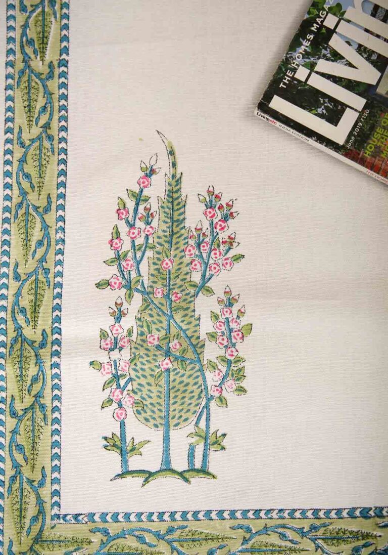 BlueBell Hand Block Print Cotton Table Cover