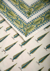 Hand Block Print BlueBell Table Cover and Placemat & Napkin Set