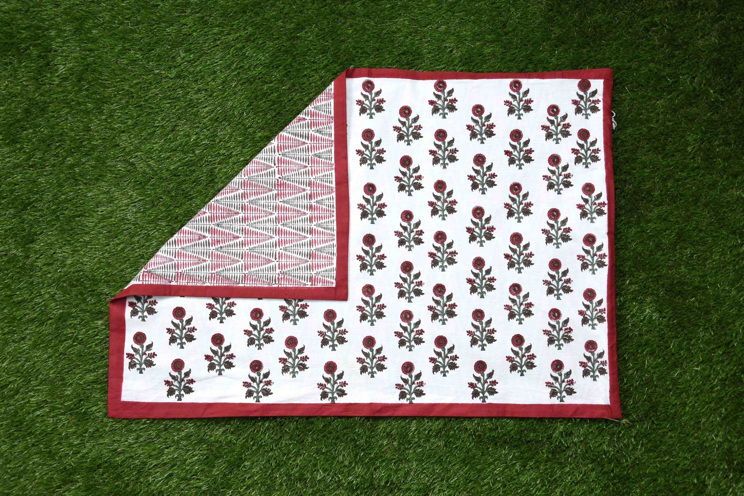 Cherry Blossom Premium Cotton Hand Block Print Bedsheet