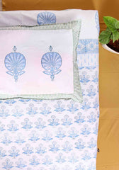 Cloud Daze Premium Cotton Hand Block Print Bedsheet