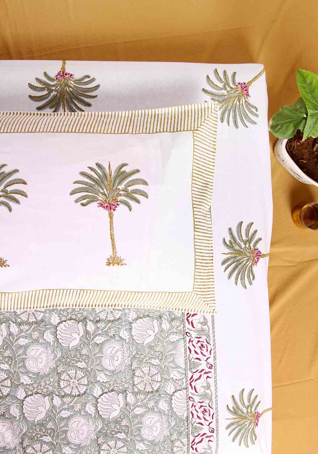 Comfort Palace Premium Cotton Hand Block Print Bedsheet