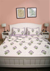 Diana Bud Hand Block Print Bedsheet + Cushion Cover + Comforter