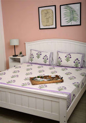 Diana Bud Premium Cotton Hand Block Print Bedsheet