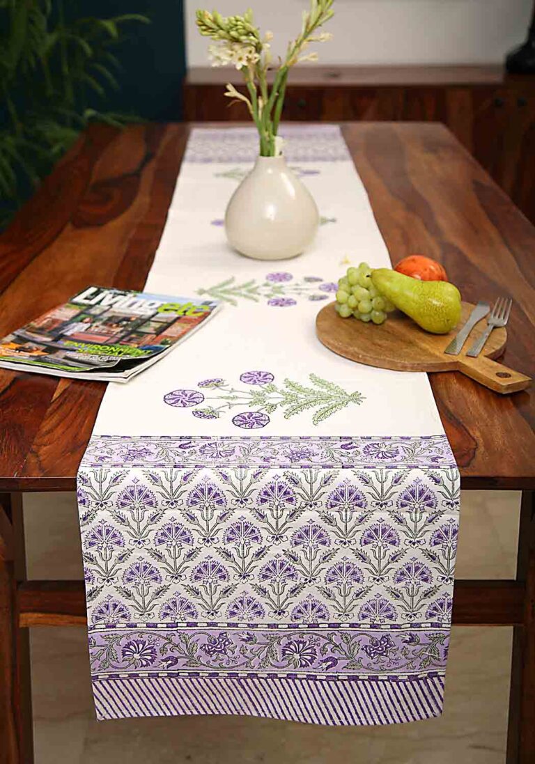 Diana Bud Hand Block Print Table Runner