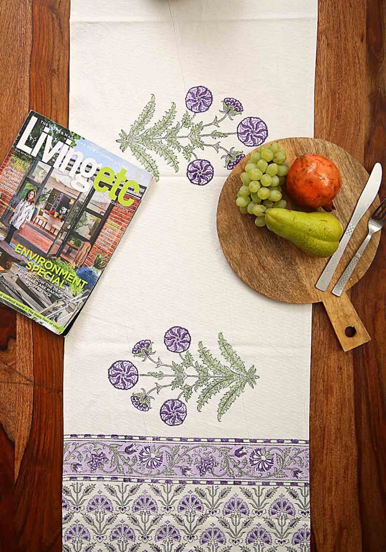 Diana Bud Hand Block Print Table Runner