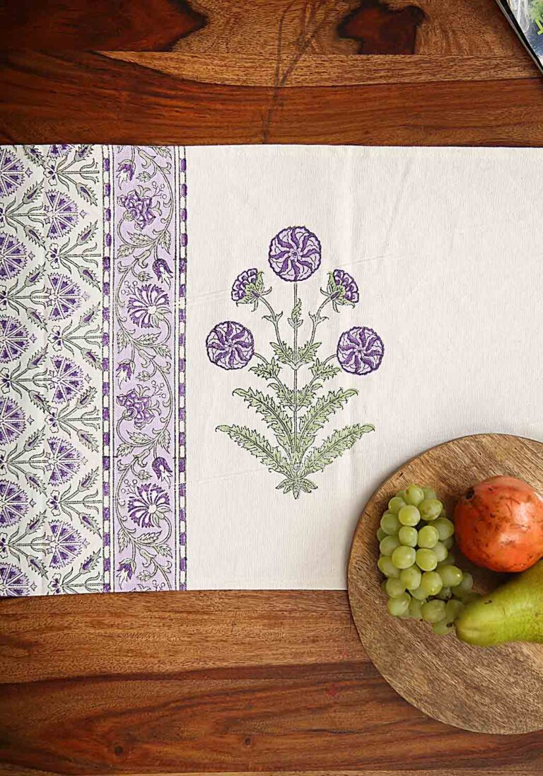 Diana Bud Hand Block Print Table Runner