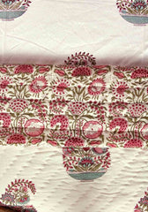 Garden Grace Hand Block Print Bedcover