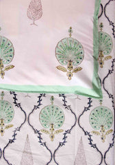 Green Vineyard Premium Cotton Hand Block Print Bedsheet