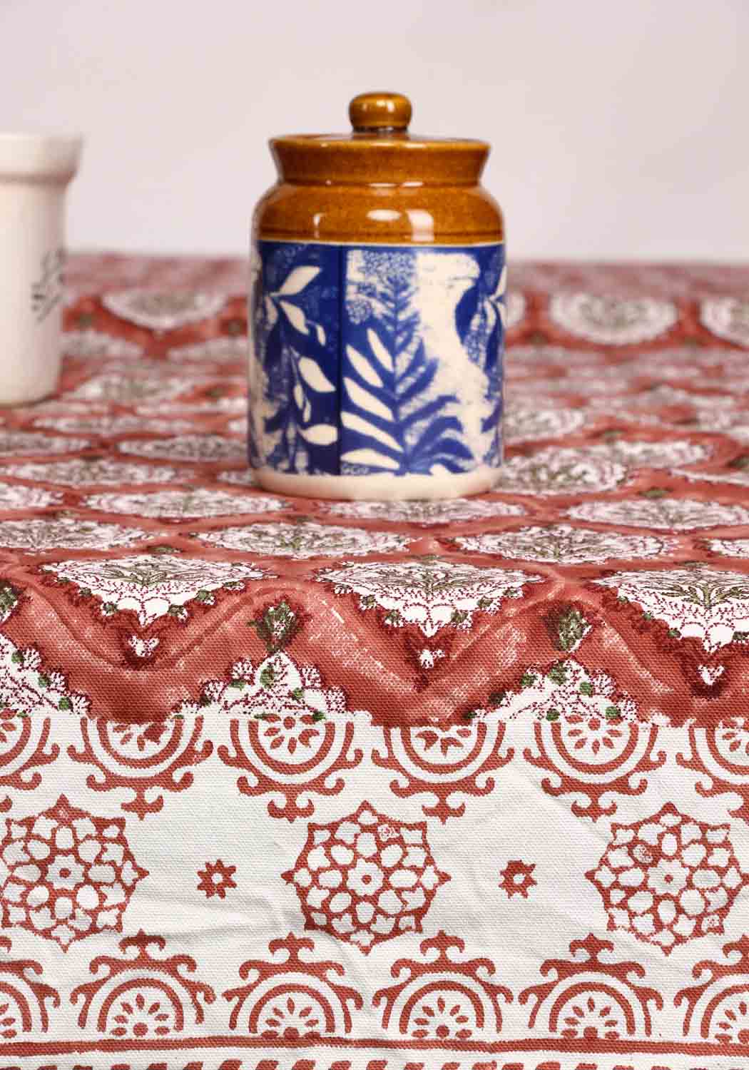 Maple Stone Hand Block Print Cotton Table Cover