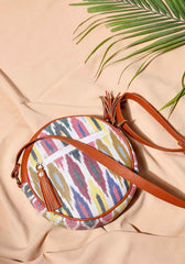 Multicoloured Ikat Fabric Sling Bag