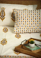 Olive Grace Bedsheet Premium Cotton Hand Block Print Bedsheet