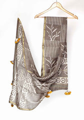 Revamp Zeal Cotton Silk Hand Block Printed Chanderi Dupatta