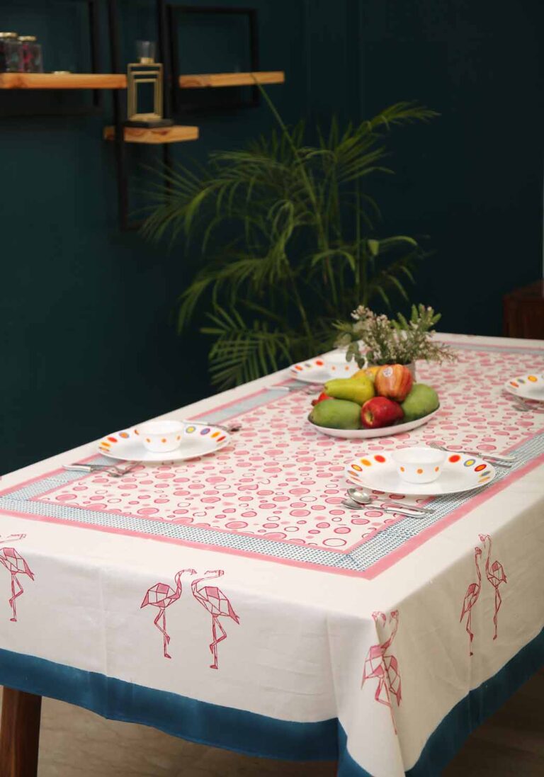 Rosalia Hand Block Print Cotton Table Cover