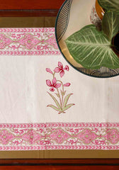 Rosy Bud Hand Block Print Table Runner