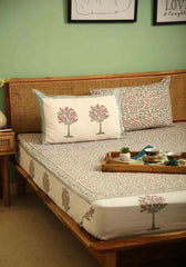 Sea Chase Bedsheet Premium Cotton Hand Block Print Bedsheet