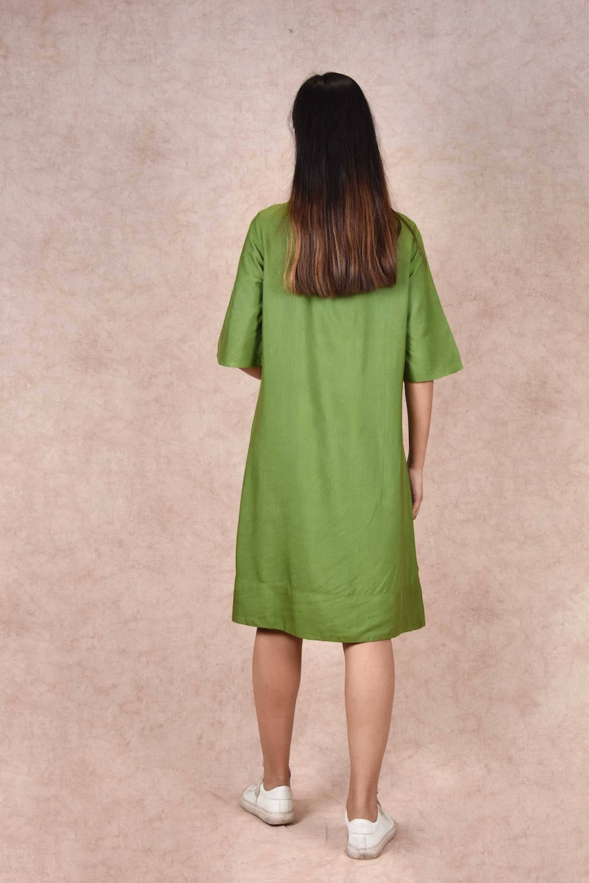 The Green Life Silk Dress