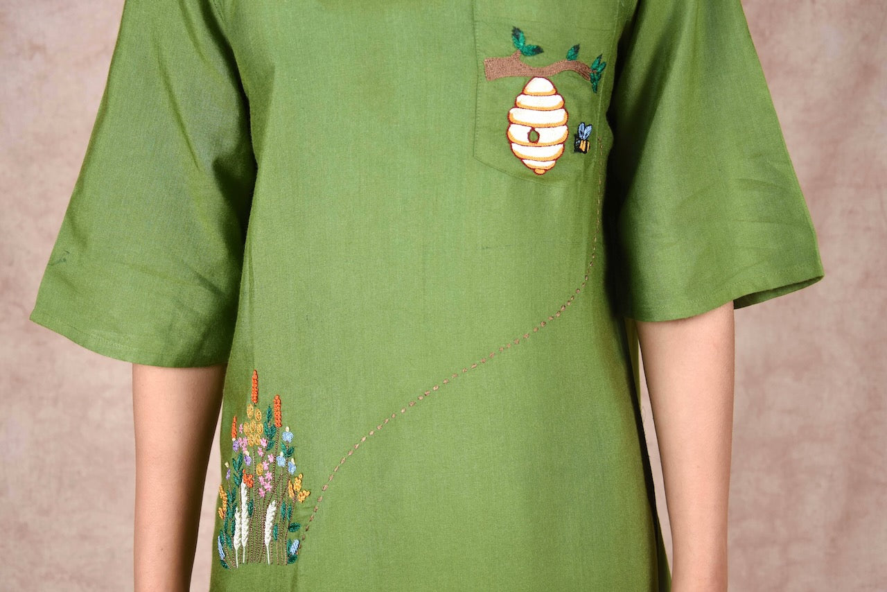 The Green Life Silk Dress