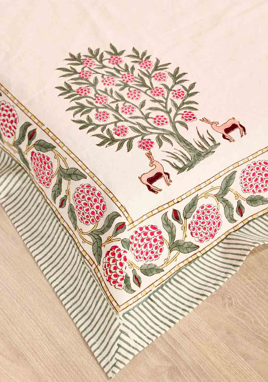 Velvo Orchard Premium Cotton Hand Block Print Bedsheet