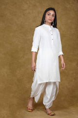 Vibrant White Pure Cotton Kurti