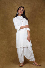 White Feather Dhoti Pant Free Size