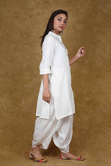 White Feather Dhoti Pant Free Size